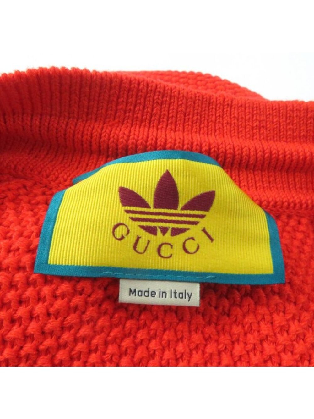 Gucci Adidas Linen Cotton Trefoil Embroidered Knit Shorts Orange - Picture 8 of 15